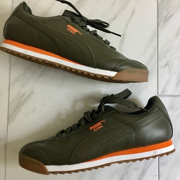 puma roma olive green